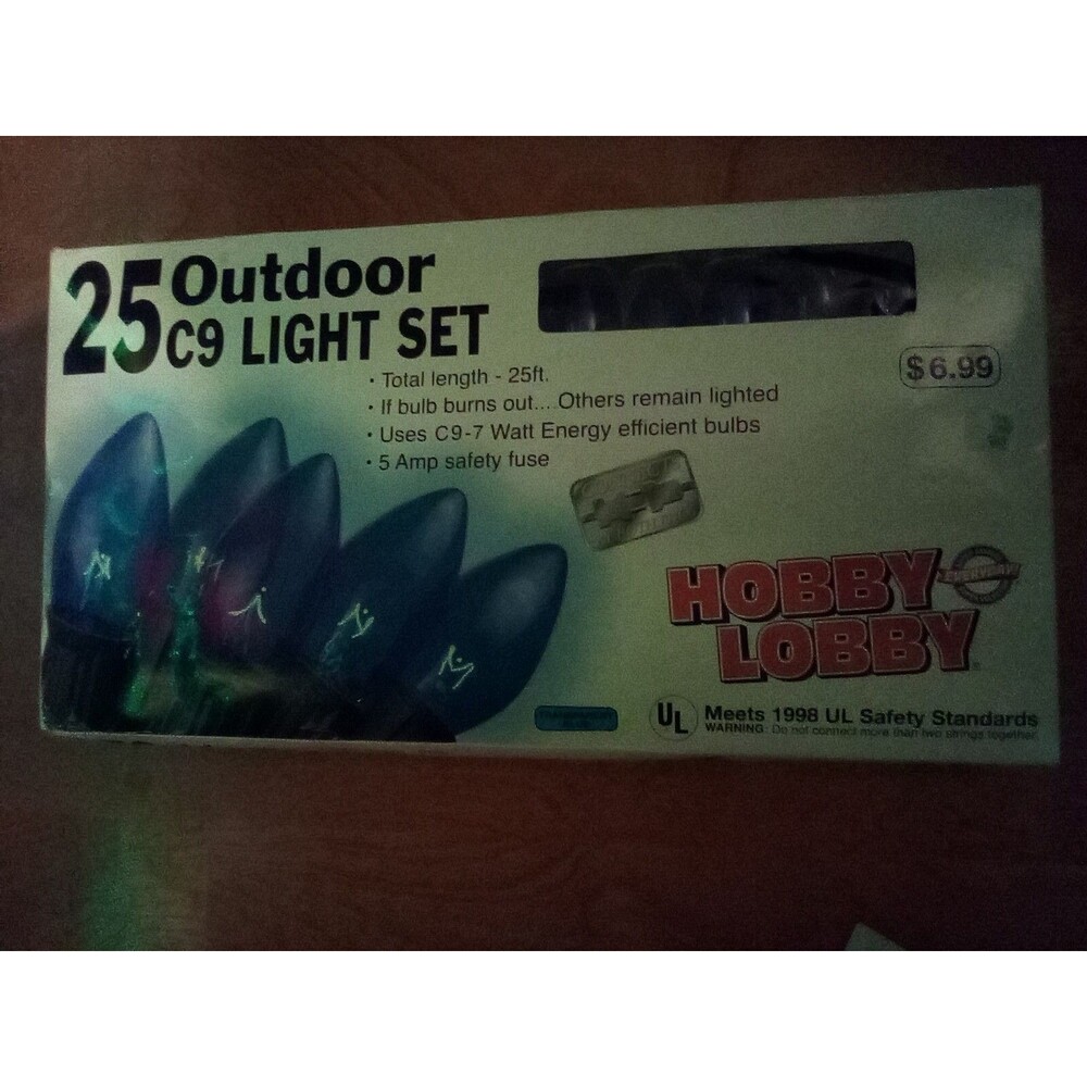 Hobby Lobby Transparent Blue 25 C9 Outdoor Light Set